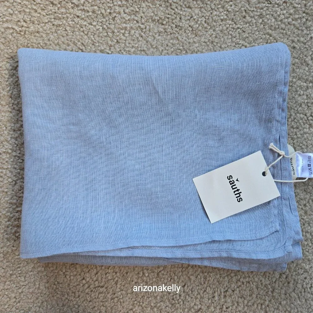 NWT Sauths Linen Scarf Blue